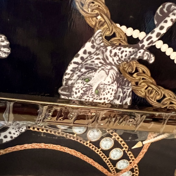 Betsey Johnson NWT XODANI Black Pattern Leather Animal Chain Print Purse (P003) - Picture 2 of 10